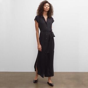 Club Monaco Danielle 100% silk midi shirtdress